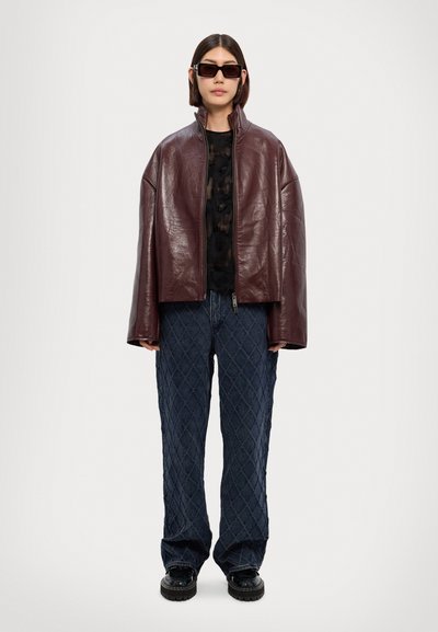 REMAIN BONDED JACKET - Giacca di pelle - deep mahogany