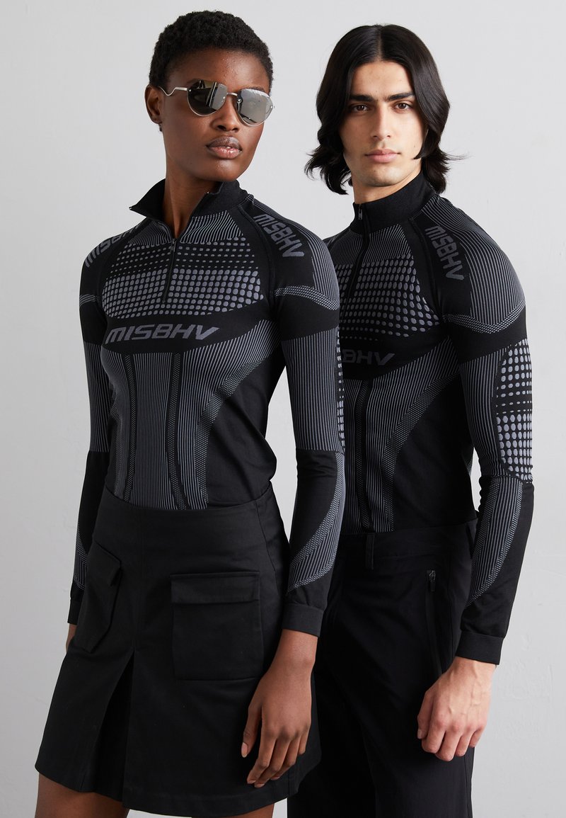 MISBHV - SPORT EUROPA QUARTER ZIP LONGSLEEVE UNISEX - Long sleeved top - muted black, Enlarge