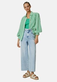 Marks & Spencer STRIPED COLLARED - Blusa - green mix