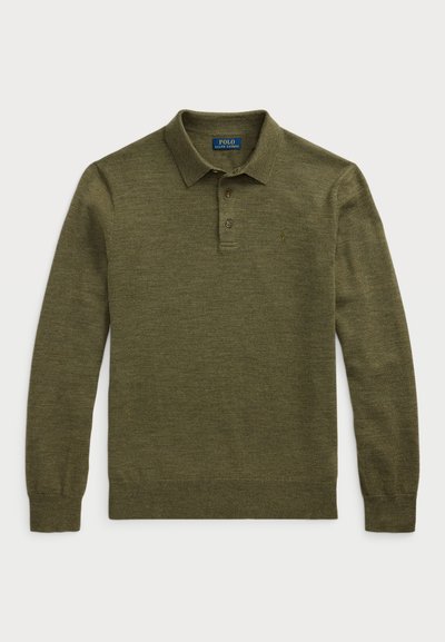 Polo Ralph Lauren WOOL POLO-COLLAR JUMPER  - Pulover - cargo olive heather