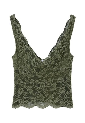 Stradivarius, WIDE-STRAP LACE TOP - Bluse - green
