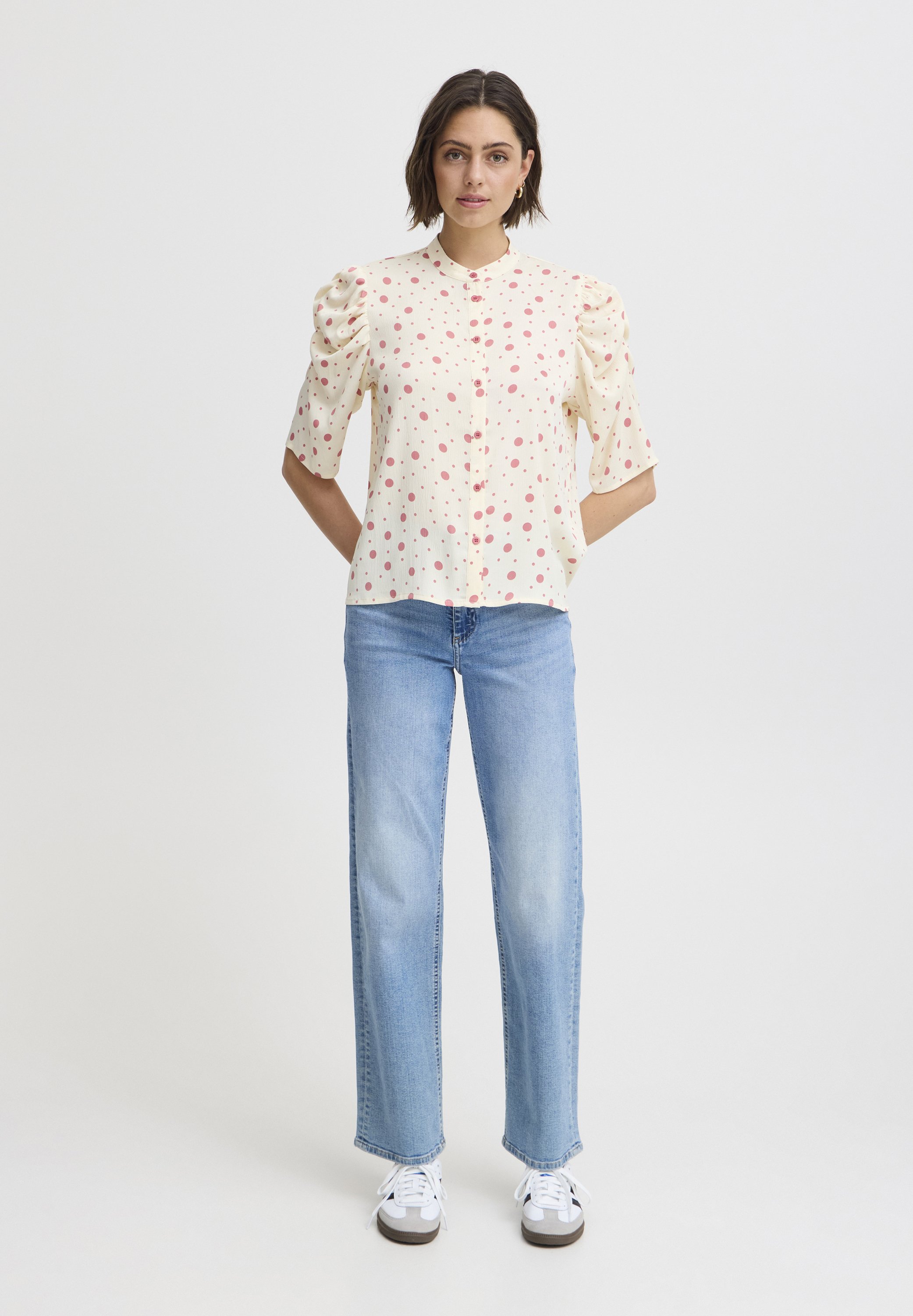 売れ筋商品|||イチ シャツ レディース トップス IHKate - Blouse - cloud dancer  rosa dot ICHI IHKate - Blouse - cloud dancer rosa dot/white - Zalando