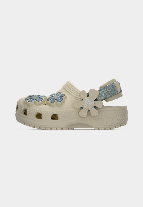 Crocs Zuecos de bebés Classic Dnm Flwr Adj Backstrap Clog T Blanco — foto 2