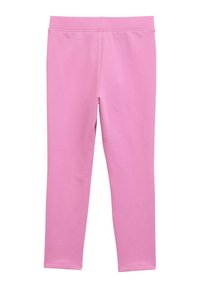 Rosa Leggings aus einem dehnbaren, weichen Stoff. Mit einem glatten Bund und geschlossenen Nähten für eine figurnahe, röhrenförmige Passform.