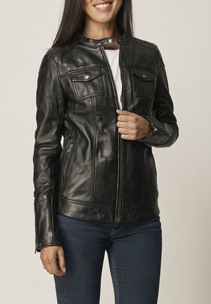 LEYINA - Veste en cuir - black