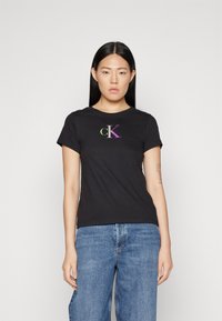 Calvin Klein Jeans SLIM TEE - T-shirts print - black