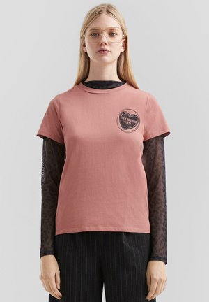 MIT KLEINEM FRONTPRINT - T-Shirt print - altrosa