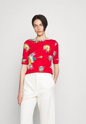 JUDY ELBOW SLEEVE - Print T-shirt - bright hibiscus/multi