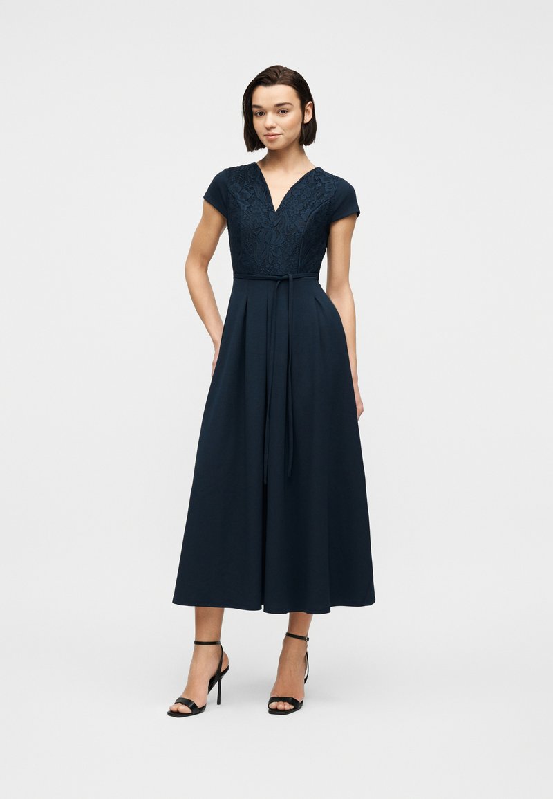 VILA VICLARA V NECK ANKLE DRESS - Cocktail dress / Party dress - navy  blazer/dark blue - Zalando.ie