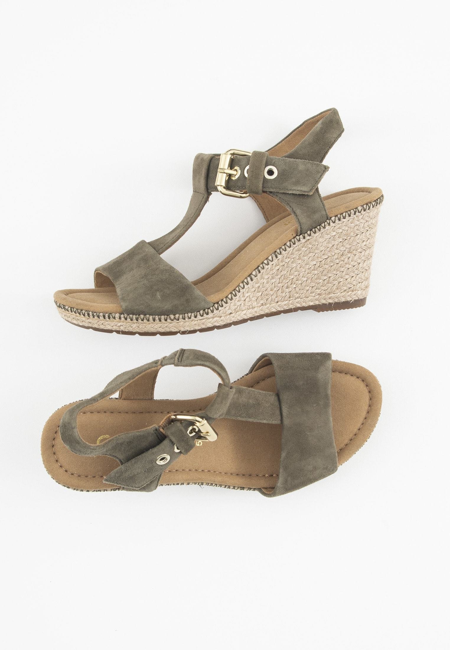 Gabor 651 Sandalen Met Sleehak Dames Groen - Schoenen.nl