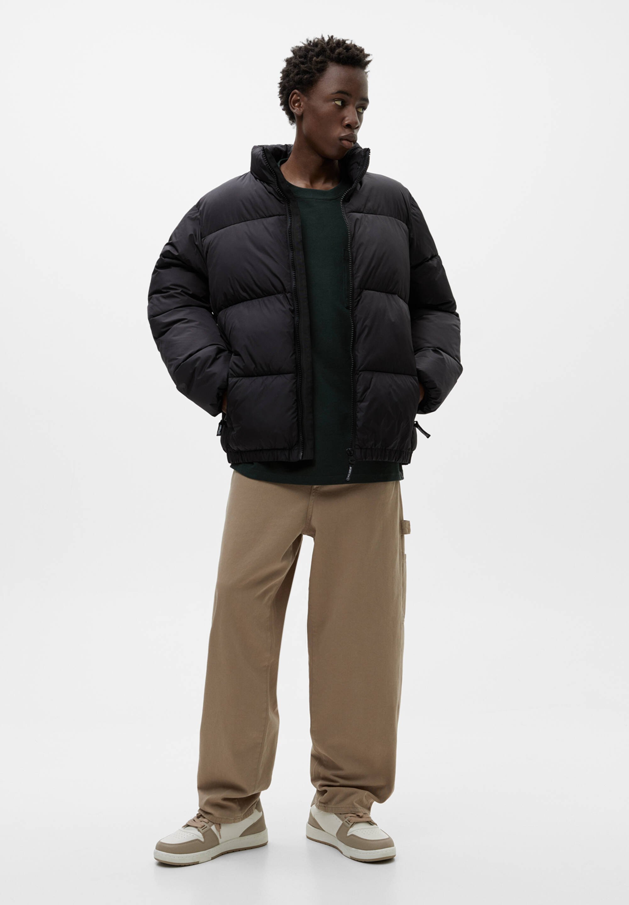 PULL\u0026BEAR WATER REPELLENT - Winterjas - mottled black/gemêleerd zwart -  Zalando.be