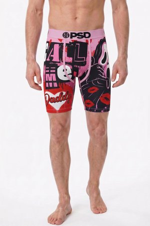 PSD, DADDY GHOSTFACE - Lange Boxershorts - pink/red