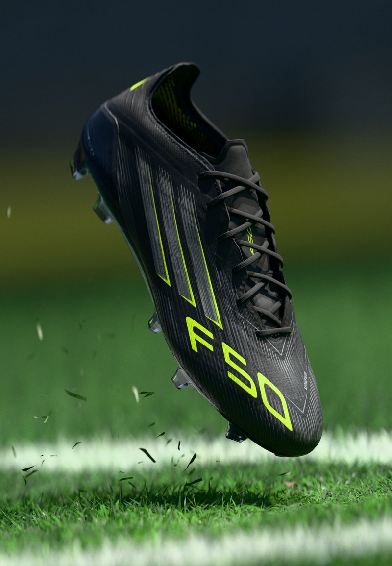 adidas Performance F50 ELITE FG - Chaussures de football pour terrain sec - core black/iron metallic/lucid lemon