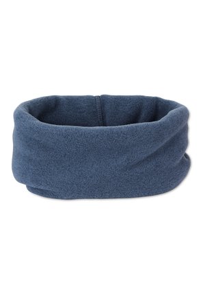 Fleece-Stirnband in Dunkelblau, weicher Textur, kontinuierliches Schleifen-Design, mit glatter Oberfläche und ohne sichtbare Hardware oder Muster.