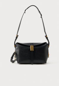 SADDLE BAGUETTE MINI - Torbica - black/antique gold-coloured