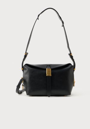 SADDLE BAGUETTE MINI - Ručna torba - black/antique gold-coloured