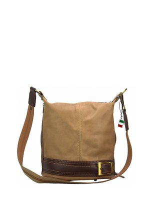 DrachenLeder Umhängetasche - braun taupe