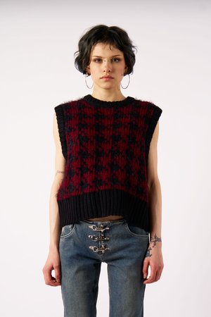JASPER VEST - Πουλόβερ - black/red