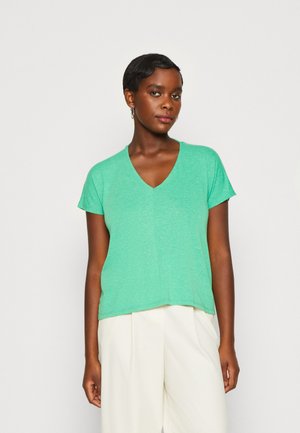 Vero Moda VMMARIJUNE DEEP V NECK - Μπλουζάκι με στάμπα - bright green