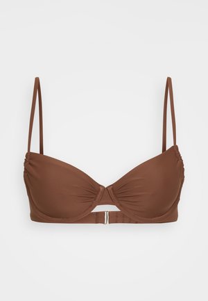 Abercrombie & Fitch RUCHED UNDERWIRE - Bikini top - brown
