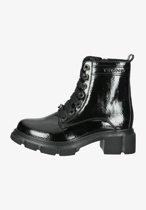Enkellaarsjes met plateauzool - black
