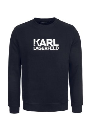 Zwarte sweatshirt van katoen, met een ronde hals en lange mouwen. Opvallend wit "KARL LAGERFELD" logo over de borst.