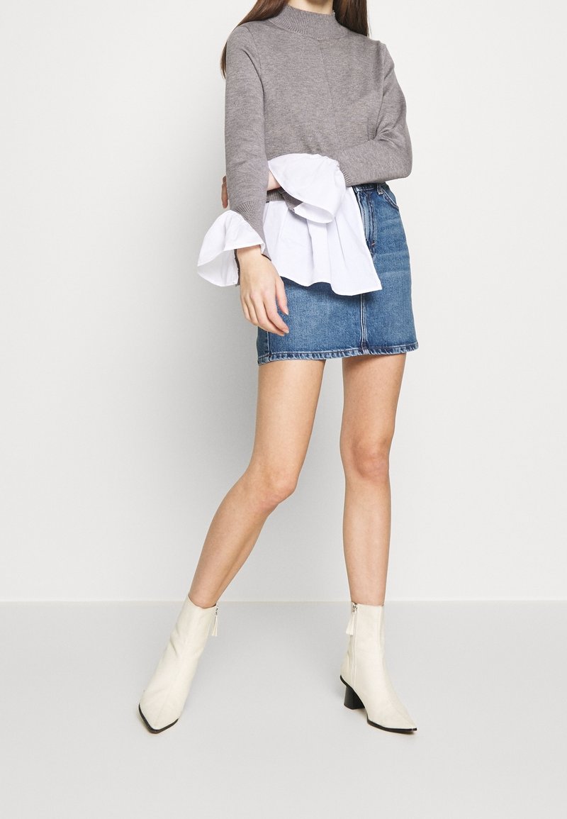 Jupe En Jean Topshop Bleu Clair Taille UK 6 (environ FR 34) - Occasion Très Bon état