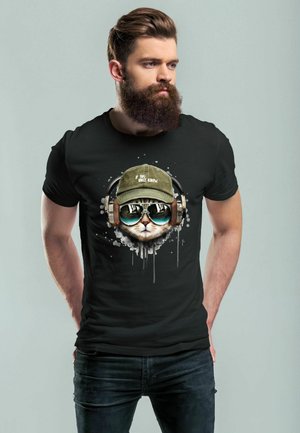 Print T-shirt - schwarz