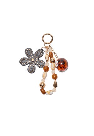 FLOWER AND 8 BALL CHARM  - Klíčenka - dark brown