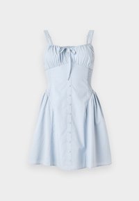 BARE SOFIA DROP WAIST BUTTON FRONT MINI DRESS - Vapaa-ajan mekko - blue