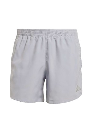 Hellgraue Sportshorts aus glattem, leichtem Stoff. Elastischer Bund und Seitentaschen. Verfügt über ein dezentes Logo am unteren Saum.