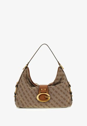Guess, CAMDEN SHOULDER BAG - Bolso de mano - latte logo cognac