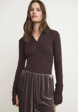HOODED - Sudadera - dark brown