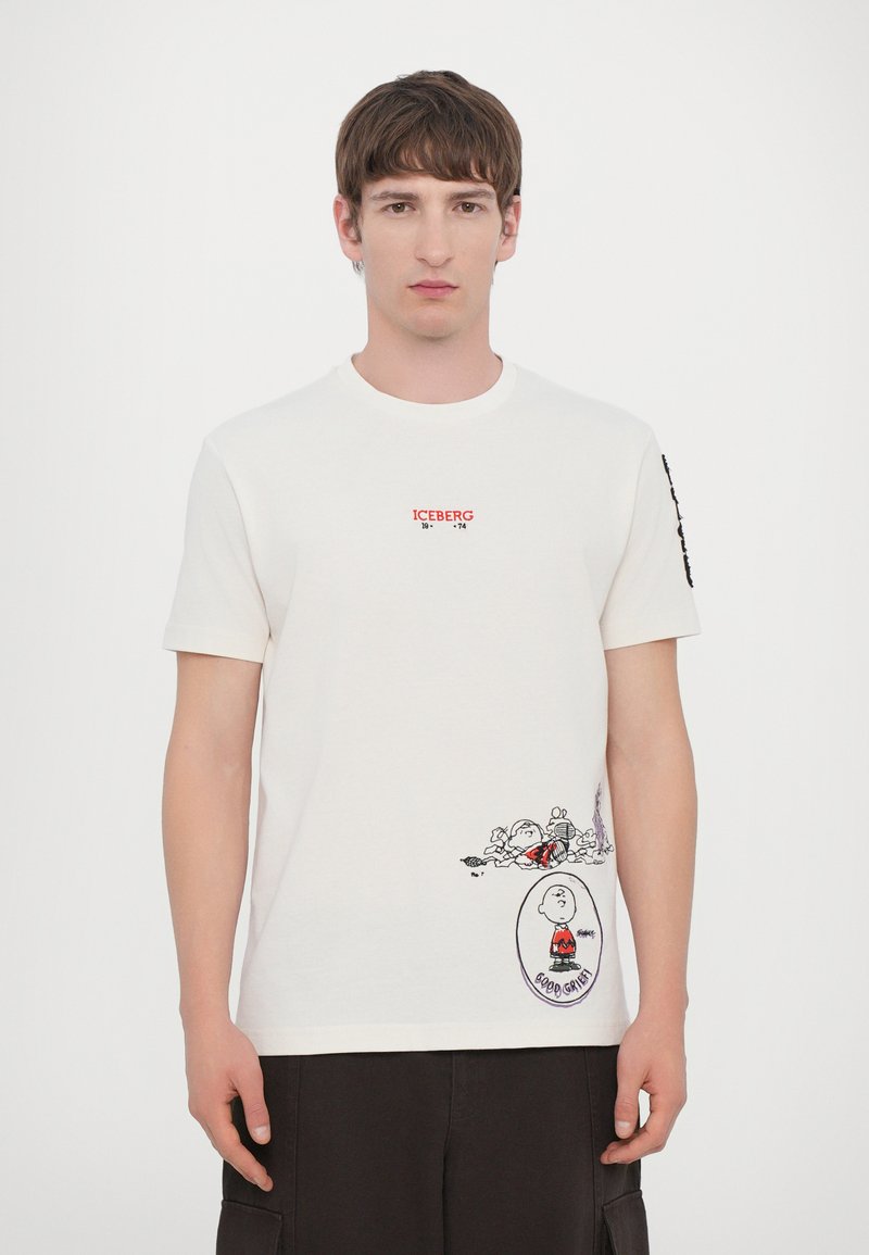 Iceberg Print T-shirt - vaniglia