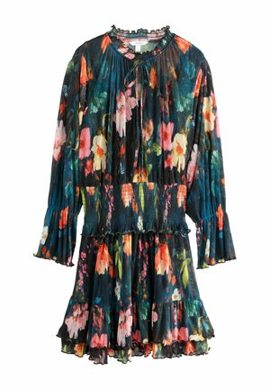 REGULAR FIT-FLORAL TIE NECK MINI - Dienas kleita - navy blue floral