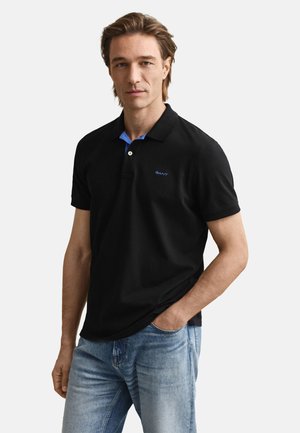 GANT CONTRAST RUGGER - Polo - black