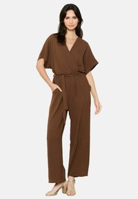 LolaLiza FLOWY BELTED - Jumpsuit - camel brown