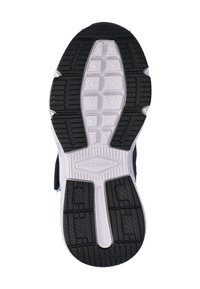 Skechers sportschoen zool met een zwart rubberen profielpatroon met witte accenten en een gestructureerd oppervlak voor grip.