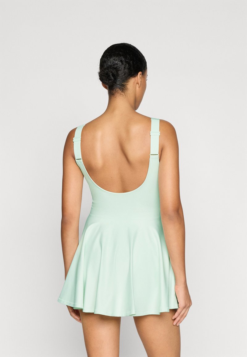 satin mint green bridesmaid dresses Mint Green A-line V-neck Chiffon Floor Length Bridesmaid Dresses, MBD148 main image 1
