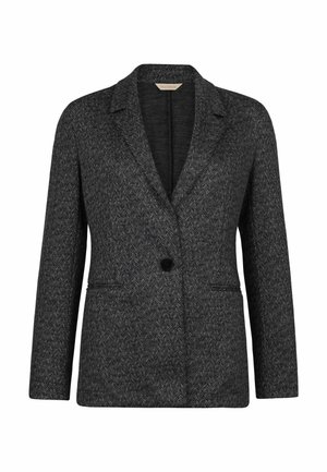 Svart och grå herringbone blazer med slogkrage, enknappsstängning och två framfickor. Tillverkad av textil med struktur.