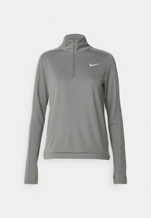 Nike Performance PACER - Tops ar garām piedurknēm - smoke grey/(reflective silv)