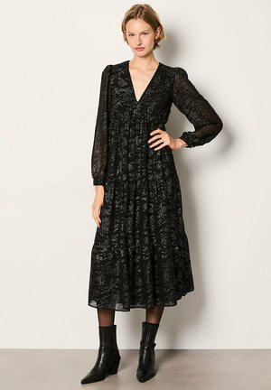 Robe élégante Mexx Noir Polyester & Viscose Taille 38 - Neuve Avec étiquettes, Coupe Ajustée, Genou, Manches Courtes