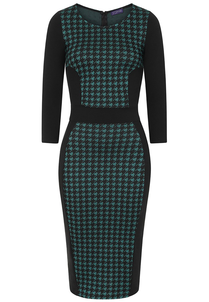 HotSquash BODYCON PONTE - Shift dress - green houndstooth large/green -  Zalando