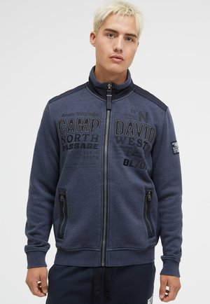 MIT RIPSTOP-DETAILS UND LABEL-APPLIKATIONEN - Zip-up sweatshirt - blue navy