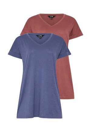 2 PACK V-NECK - Basic T-shirt - blue