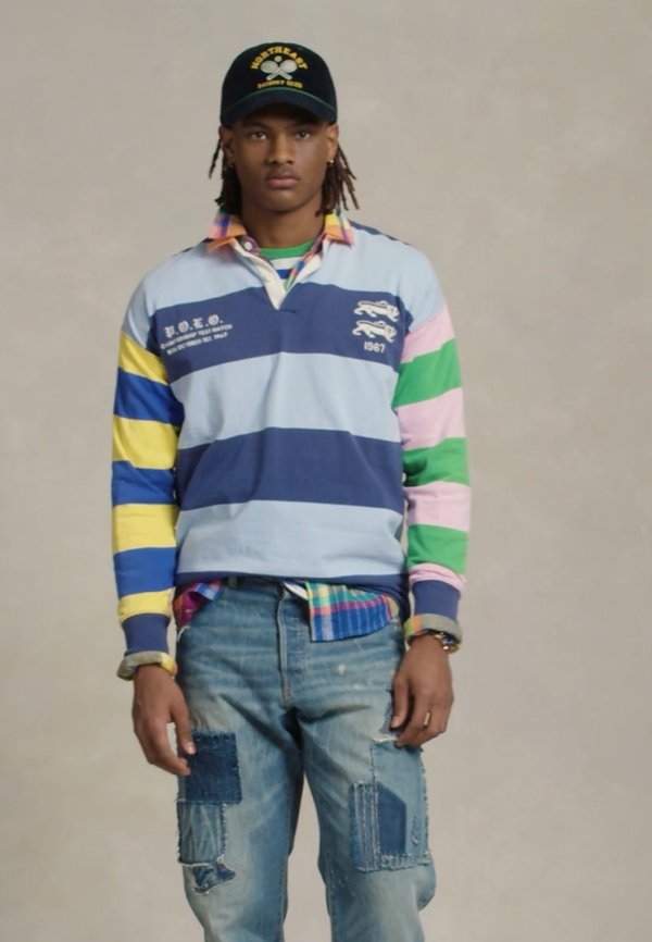 VINTAGE FIT STRIPED JERSEY RUGBY SHIRT - Polo shirt2