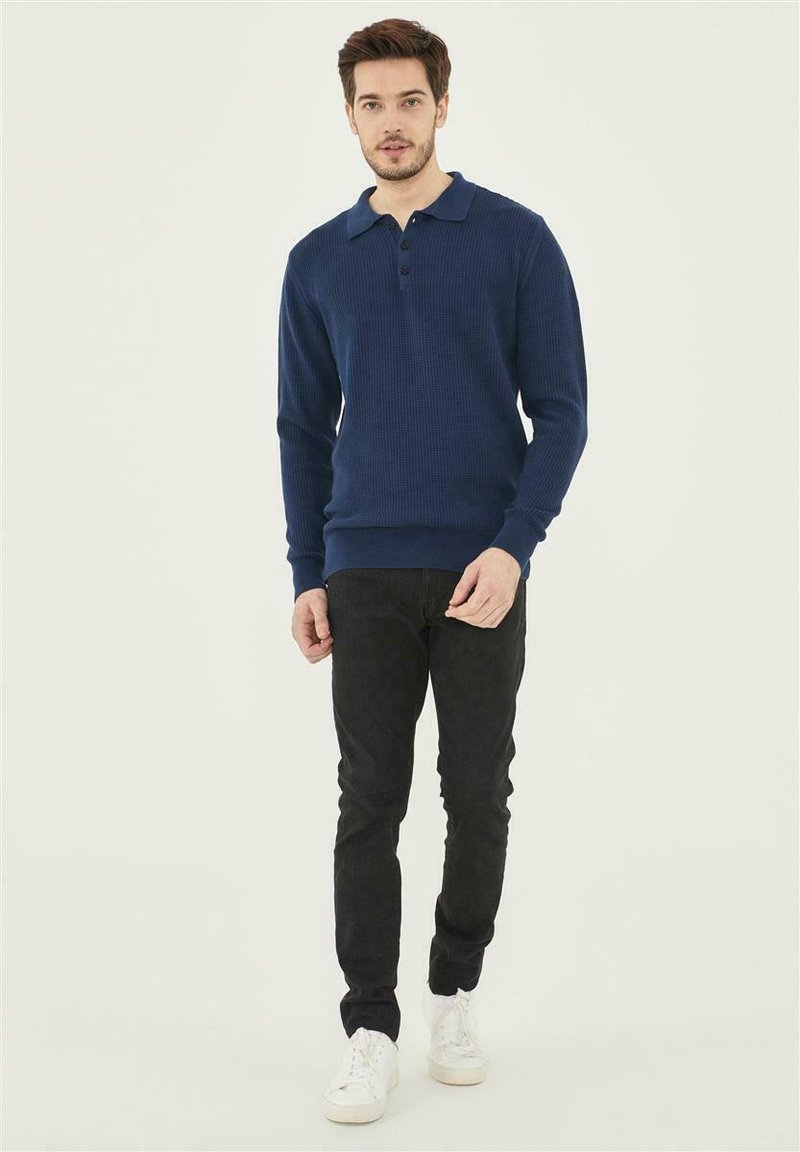 Herren Strickjacken | ORGANICATION WAFFLE Strickpullover navy/dunkelblau - XB21055 Herren Strickjacken | ORGANICATION WAFFLE Strickpullover navy/dunkelblau - XB21055