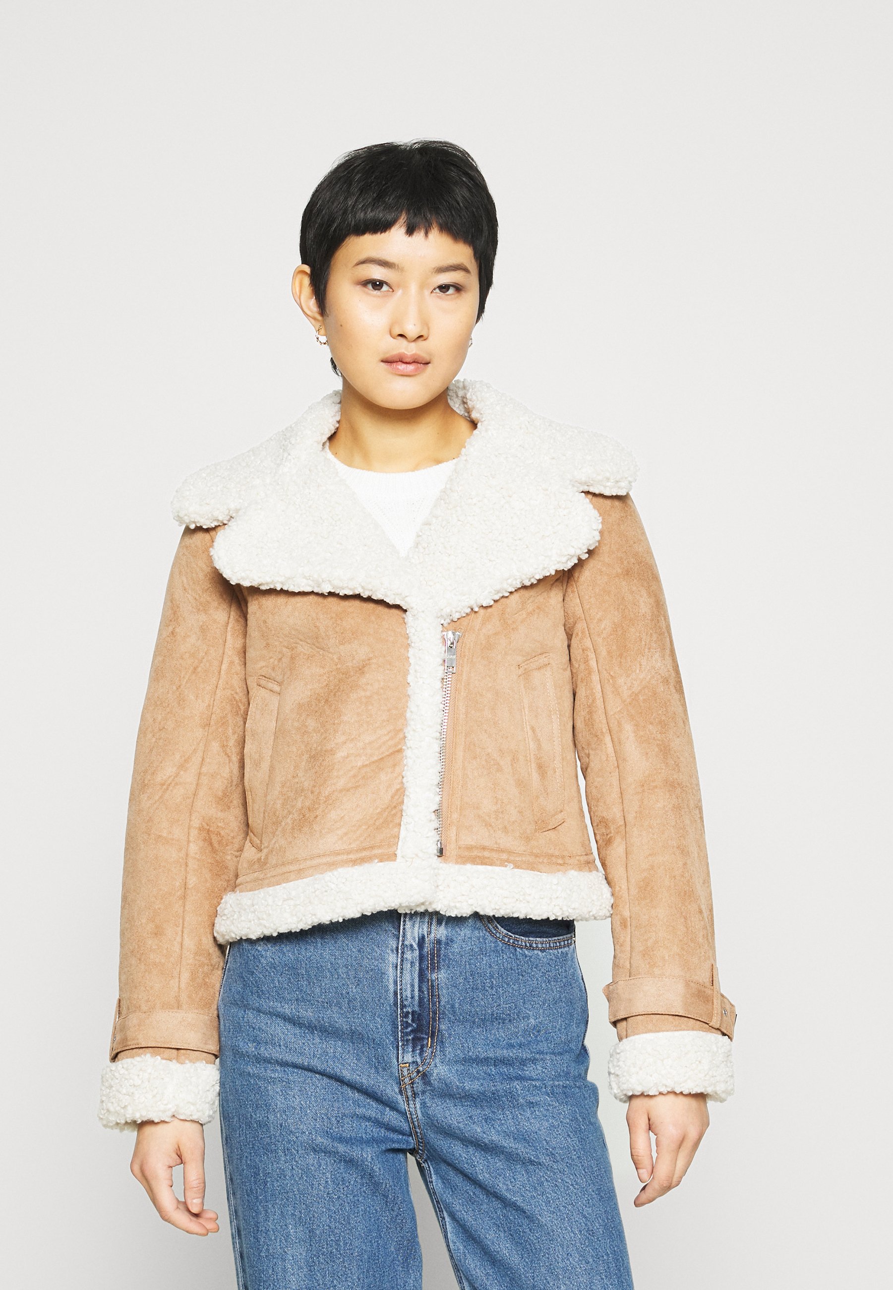 abercrombie shearling coat