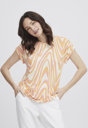 SEEN  - T-shirt print - apricot wash aop ms