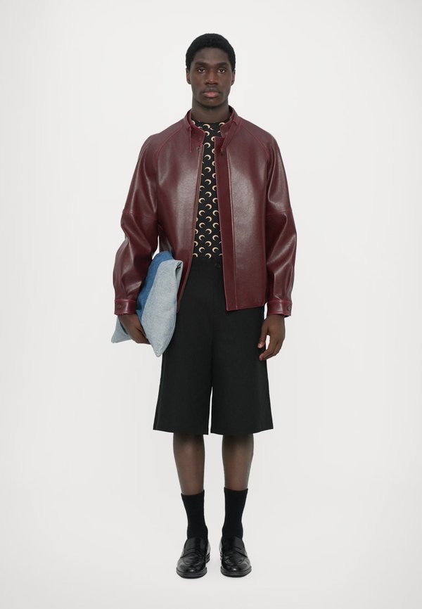 Faux leather jacket - burgundy2